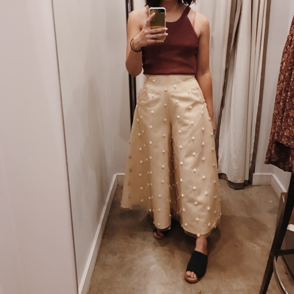 Natasha Zinko designer tulle wide leg pants UK 32